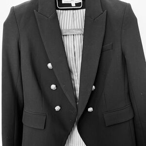 Veronica Beard Double-Breasted Black Miller Blazer